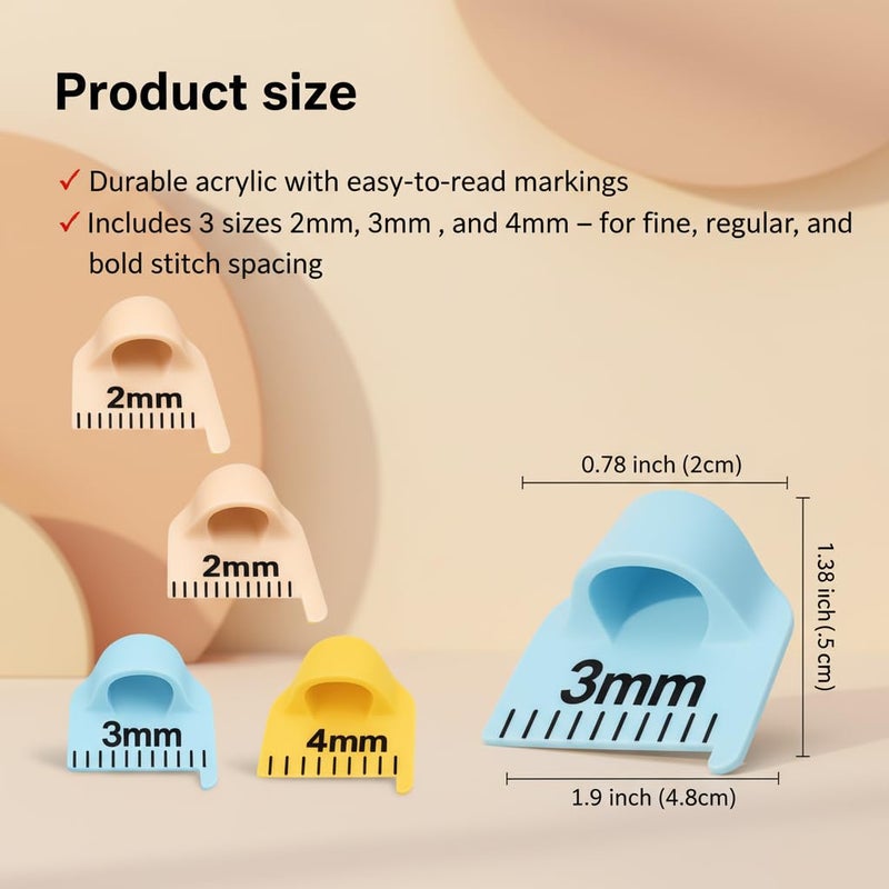 HarMomentum Edge Stitch Lock and Sewing Gauge-Sewing Gauge-Edge Sewing Lockranding Tool-Needle Gauge Quilting Ruler for Straight & Curved Seams for Beginners,Professional Sewers-2/3/4 Mm,3 Pcs,Plastic (Multi) - Image 5